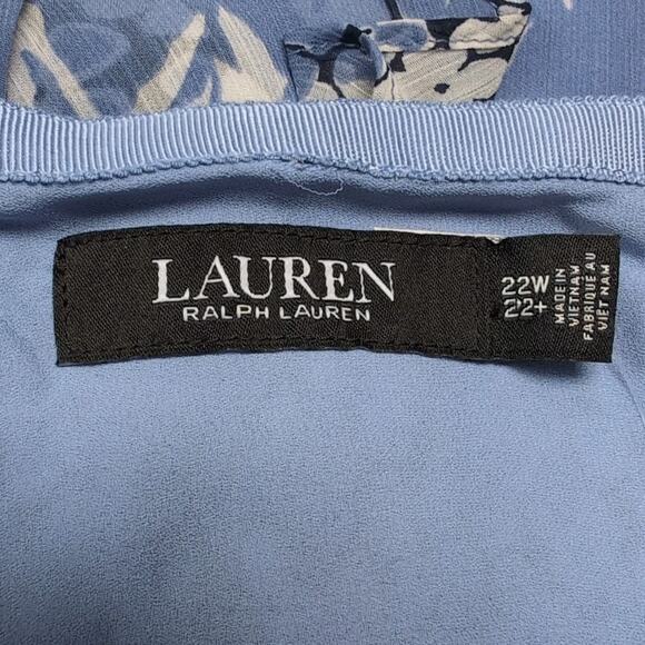 LRL RALPH LAUREN Georgette Skirt Womens Plus Size 22W Blue Floral Print NEW NWT - Picture 6 of 13